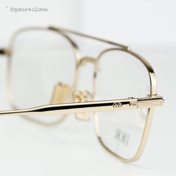 Dior Women Eyeglasses Shiny Clear Gold Demo Geometric DM50057U 032 BRAND NEW - Picture 6 of 10